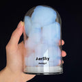 Aerogel Chunks with Dome Glass Display Bottle - Hydrophobic "Frozen Smoke" The Lightest Solid