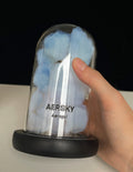 Aerogel Chunks with Dome Glass Display Bottle - Hydrophobic "Frozen Smoke" The Lightest Solid