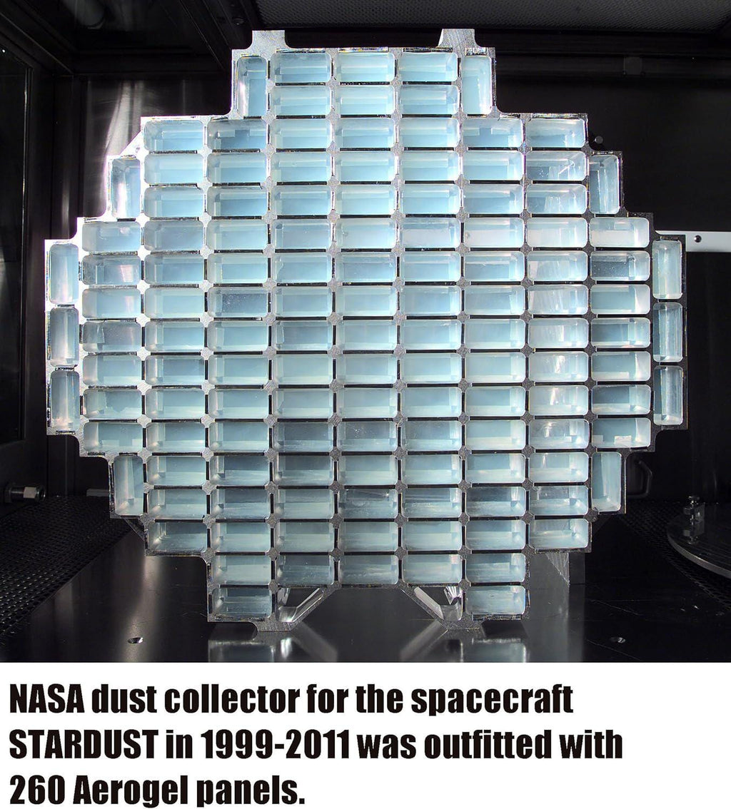 Aerogel Chunks with Dome Glass Display Bottle - Hydrophobic "Frozen Smoke" The Lightest Solid