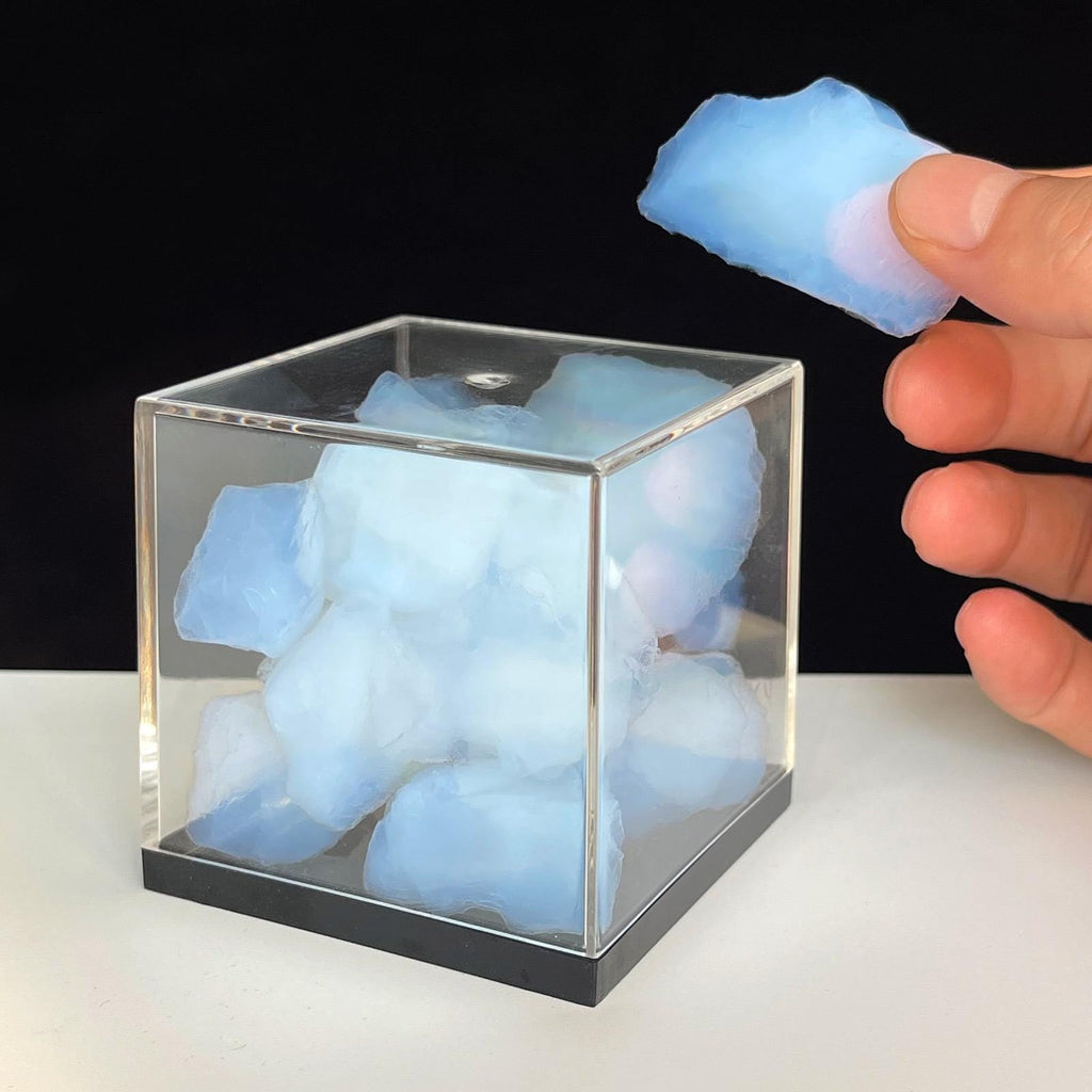 Aerogel with Cube Display Box - Lightest Solid on Earth, Frozen Smoke, STEAM Science Kit
